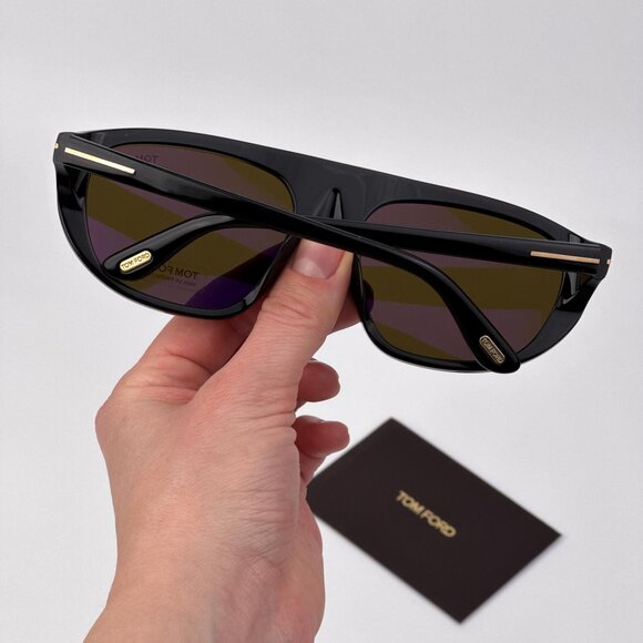 Tom Ford EDWARD-02 FT1002/S 01J Women’s Pilot Sunglasses Black Roviex main image 5